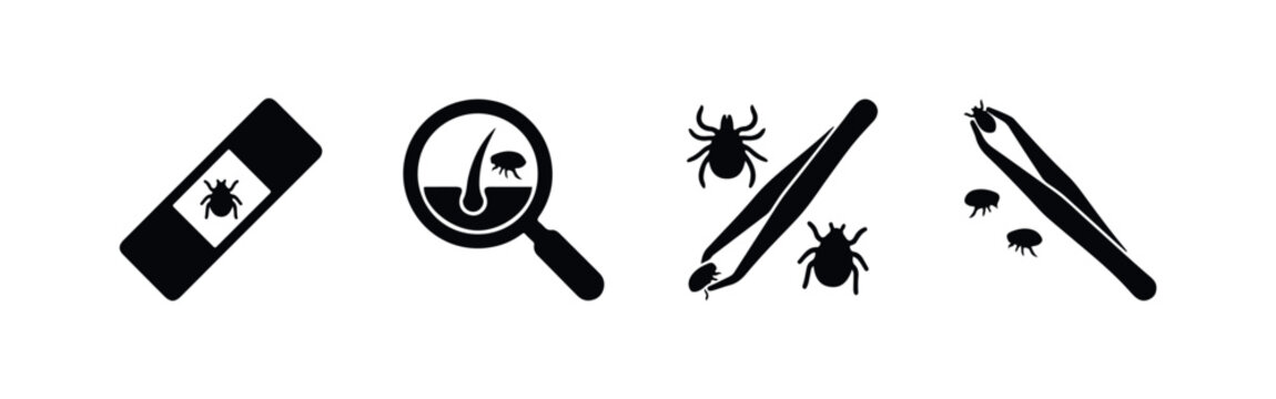 Tick and Flea Removal and Skin Parasite Treatment Icons