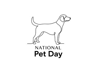 Fototapeta premium Minimalist continuous line drawing of a dog for national pet day