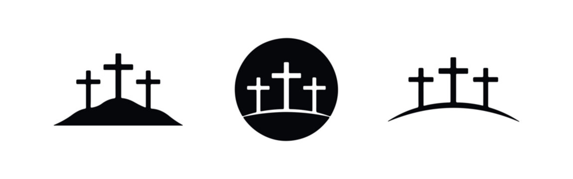 Set of three crosses