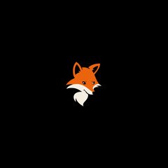 Obraz premium Stylized fox illustration against black background for creative designs