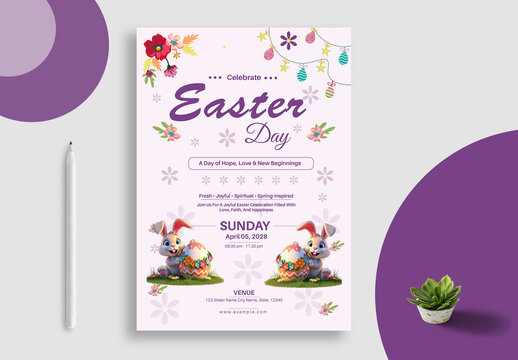 Celebrate Colorful Easter Day Poster Design