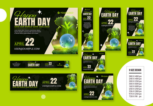 Earth Day Eco Web Banner Template Set