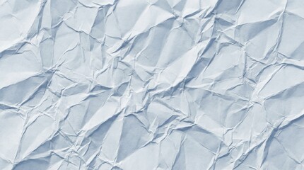 Fototapeta premium Intricate crumpled paper texture, light blue tones, dynamic folds and shadows