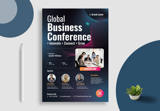 Modern Global Business Conference Poster