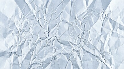 Obraz premium Extreme close-up of heavily creased white paper texture with sharp geometric folds and soft cool-toned shadows