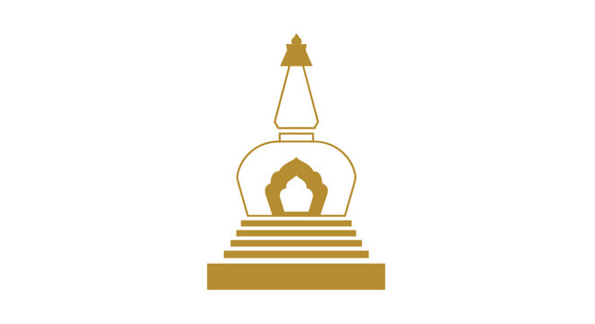 Buddhist Stupa Architecture Icon.