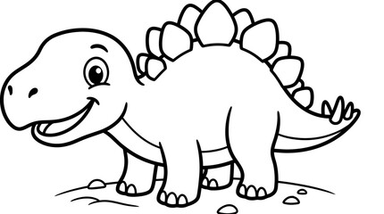 Smiling Stegosaurus Dinosaur Cartoon Character. © Kebo