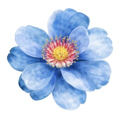 Fototapeta premium Vibrant watercolor blue flower