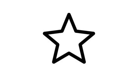 Obraz premium Black outline of a five pointed star shape on a white background