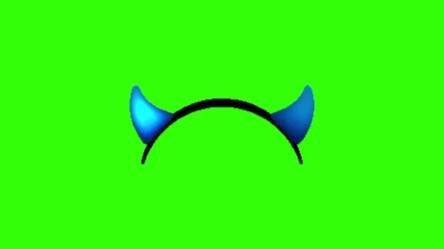 devil horn on green background