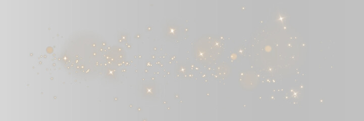   Gold sparks and golden stars glitter special light effect. Vector sparkles on transparent background. Christmas abstract © Alesya