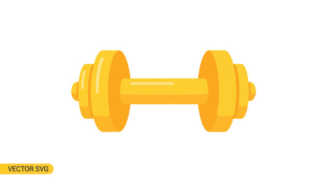 Yellow Dumbbell Icon - Fitness Equipment Vector