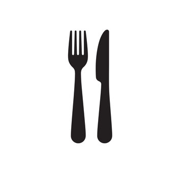 Fork and Knife Icon &ndash; Dining Cutlery Restaurant Symbol