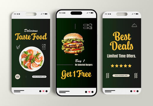 Fast Food Restaurant Story Template Design