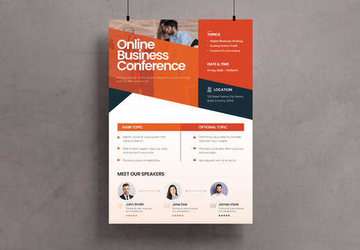 Online Business Conference Flyer Template