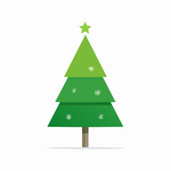 Fototapeta premium 緑の美しいクリスマスツリー 冬のホリデーシーズンのベクターイラスト