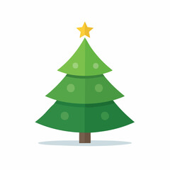 Obraz premium 緑の美しいクリスマスツリー 冬のホリデーシーズンのベクターイラスト