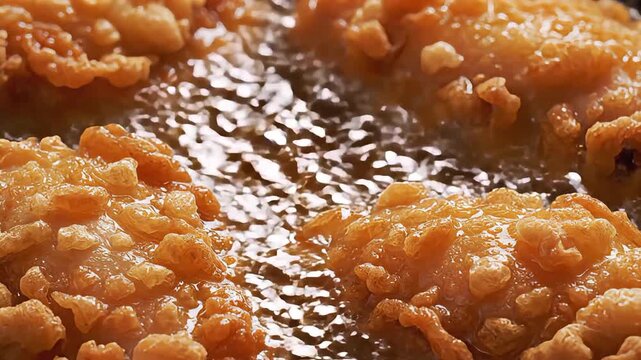Crispy Chicken Skin Extreme Macro Oil Bubble