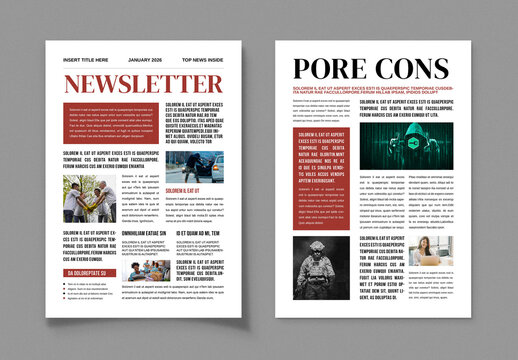 Corporate Newsletter Template Design Layout for Business