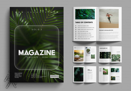 Modern Botanical Magazine Layout with Nature Inspired