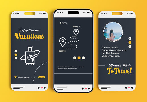 Modern Tour And Vacation Promotion Travel Story Template Design
