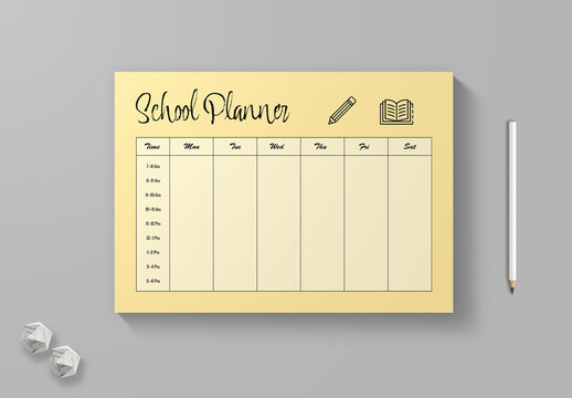 Student Weekly Study Schedule Template  Design