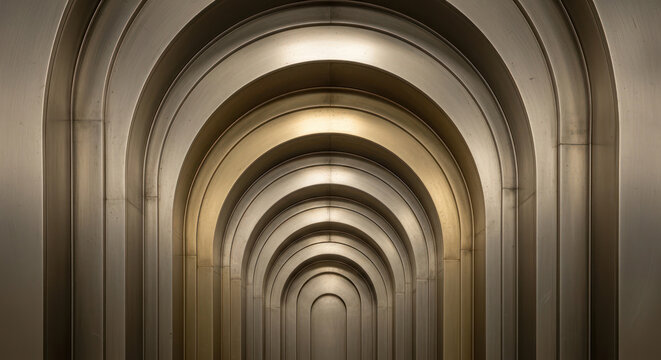 Endless Arches A Tunnel of Repeating Architectural Forms.