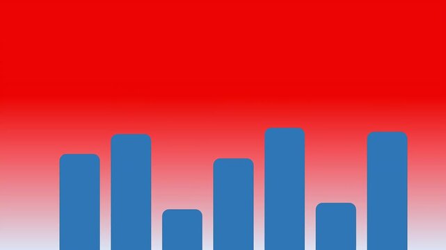 business graph on red background