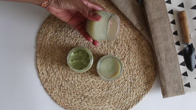 Close-Up of Herbal Hair Butter Consistency