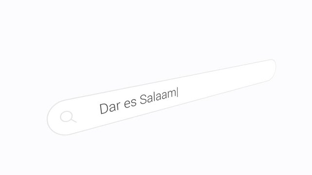 Typing Dar es Salaam in the Search Bar - Close Up