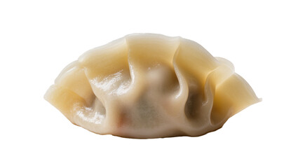 Steamed dumpling with translucent dough, isolated on transparent background