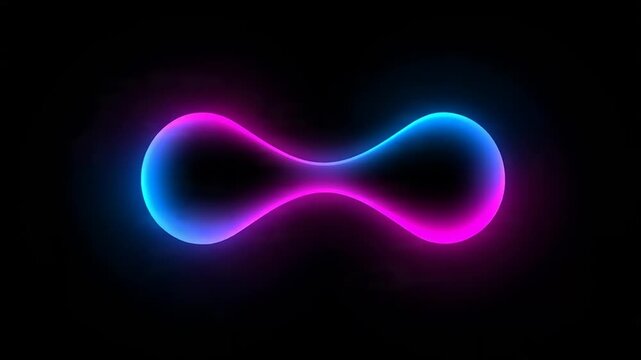 Neon Abstract Shape Animation - Glowing Pink and Blue Amorphous Form on Black Background