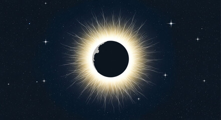 Solar eclipse celestial event in outer space with corona. © Nur Kholis
