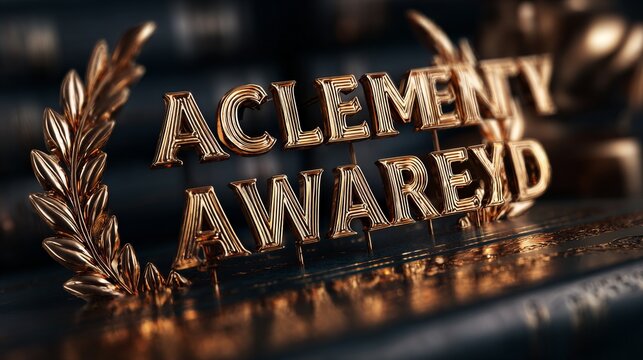 Gold Metallic Letters Forming Awareness and Acknowledgement Words