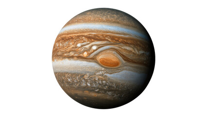 Jupiter planet with Great Red Spot, isolated on transparent background © Emilia