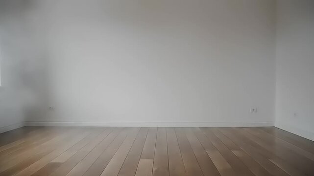 Empty room with wooden floor.