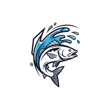 Dynamic Fish Leaping Out of Water Illustration.