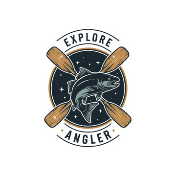 Explore Angler Fish and Oars Emblem.