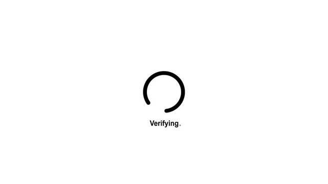 Security Data Verifying and Authentication Process with Loading Icon
