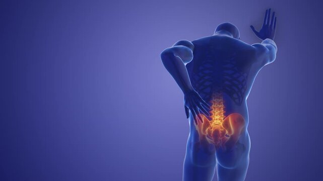 Pain in the back joint medical concept