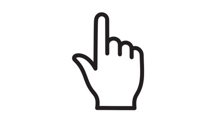 Obraz premium Cursor hand icon with pointing finger and other fingers curled, representing selection and interaction on a white background.