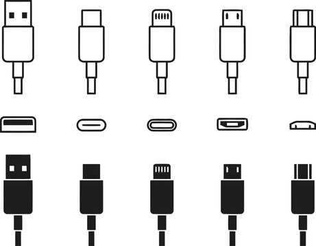 Various usb connector types a comprehensive collection of data transfer and power ports