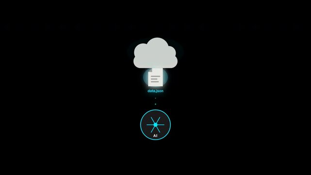 Cloud above icon on black background, suitable for digital design projects, web graphics, and technologythemed concepts. Perfect for presentations.