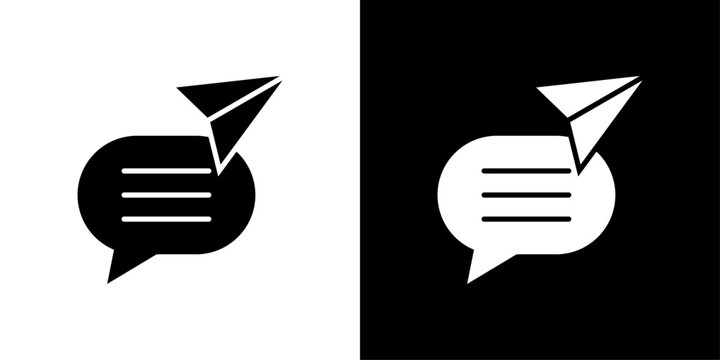 Direct Message Icon Sheet Black And White
