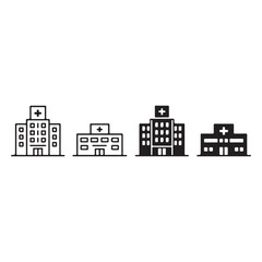 Fototapeta premium Hospital building silhouette representing modern healthcare facilities and medical services