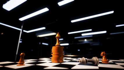 Chess and gold coins  growth, development, and investment appreciation © yongheng19962008