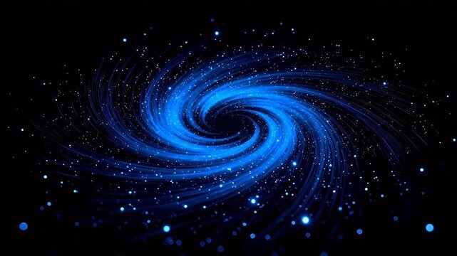 Blue spiral galaxy with stars