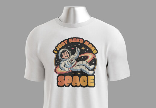 Cute Astronaut Space Tshirt Design For Men