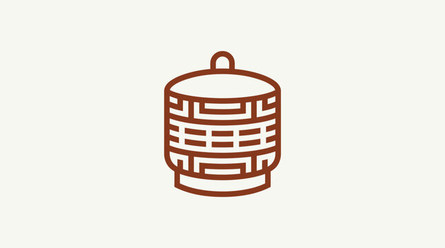 Minimalist Brown Basket with Lid