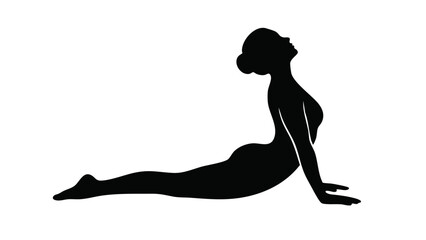 Fototapeta premium Elegant Yoga Silhouette: Cobra Pose for Wellness and Flexibility